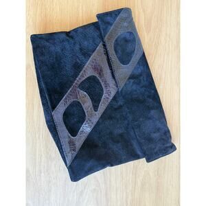 Vintage Ruth E. Saltz Black Suede Clutch Bag